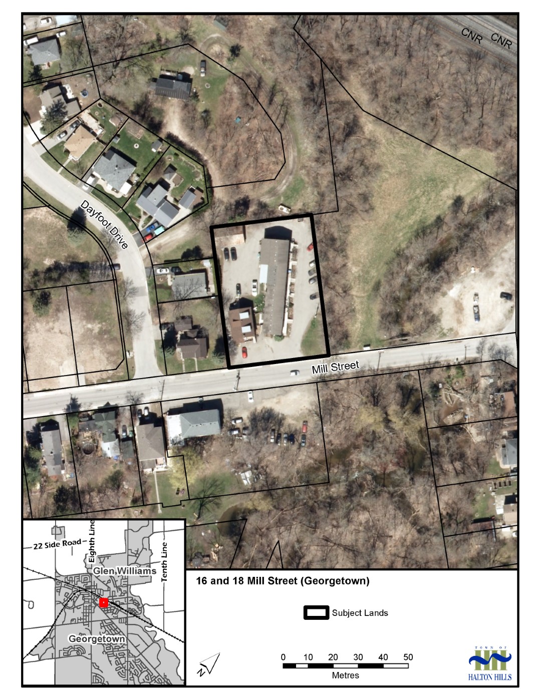 Orthomap of showing the property location