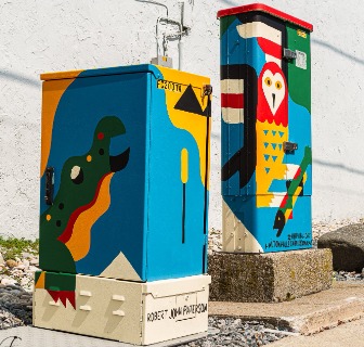 Painted outdoor boxes