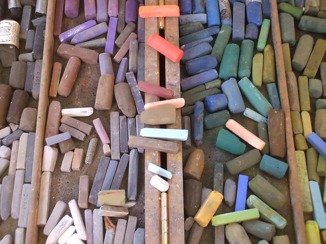 drawer full of chalk