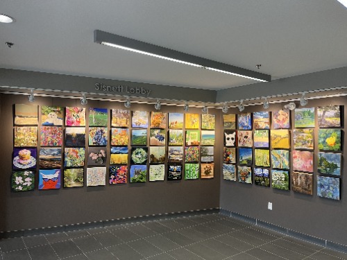 art hanging in lobby