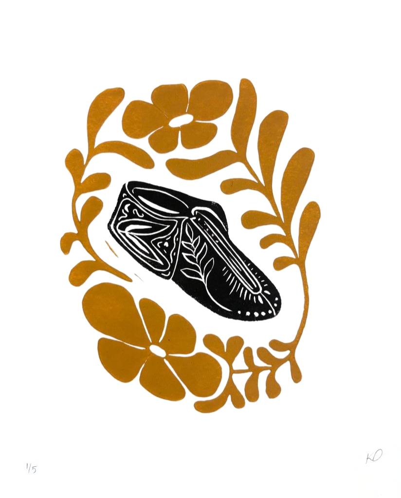 A painting of a moccasin 