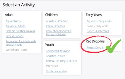 Rec Drop-ins