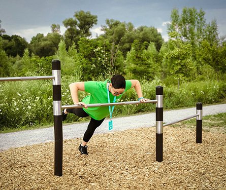 Fitness features at West Branch Drive Park