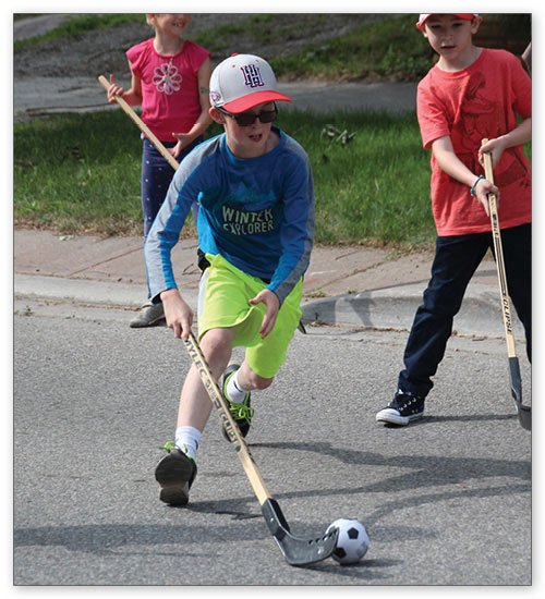 Kids playing during street closure