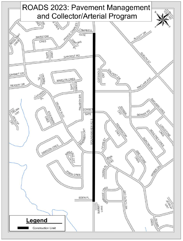 Mountainview Road Resurfacing Map