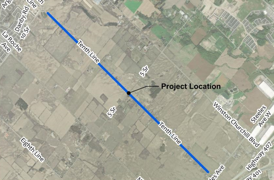 Tenth Line Resurfacing Map