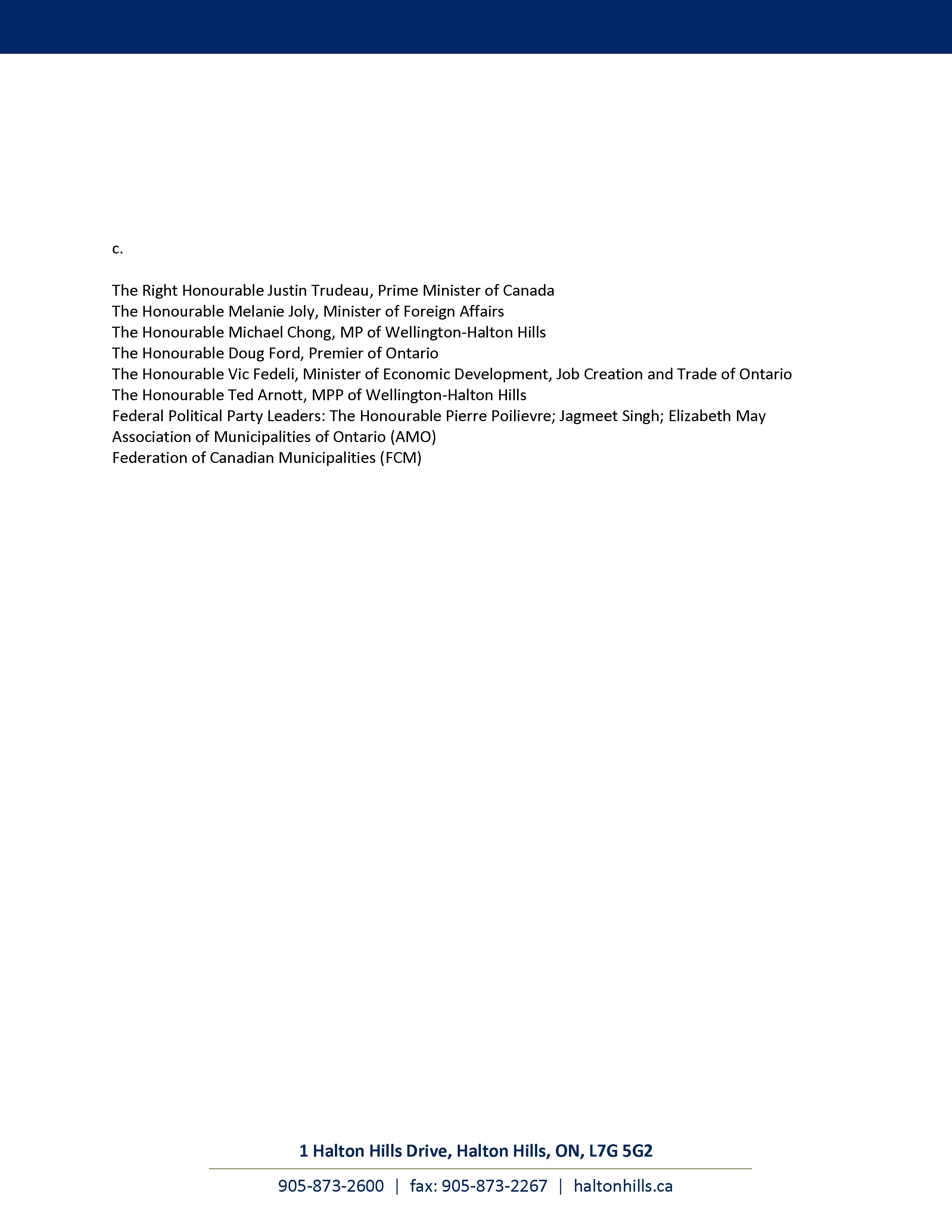 Mayor's Message to President Trump - Page 2