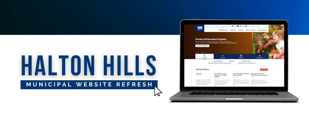 laptop with municipal website home page