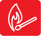 Icon of a flame and match