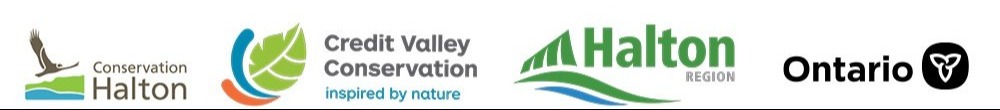 Various logos; Conservation Halton, Credit Valley Conservation, Halton Region, Government of Ontario