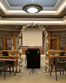 Council Chamber with a Wedding Arbor