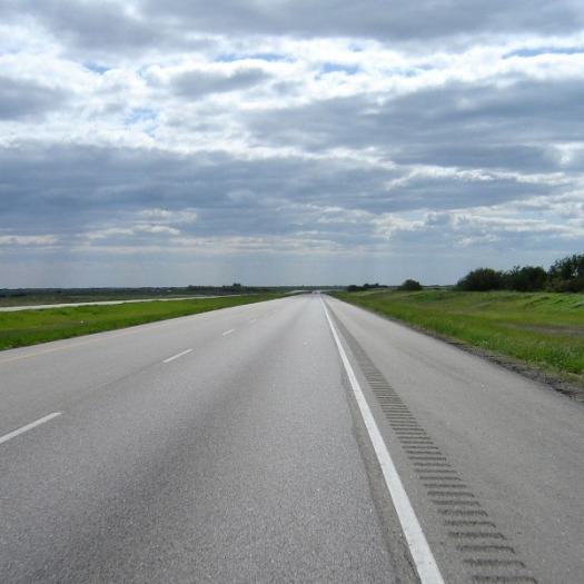 Paved shoulder of road