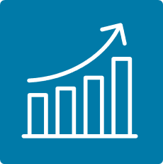 Bar graph with incline upward