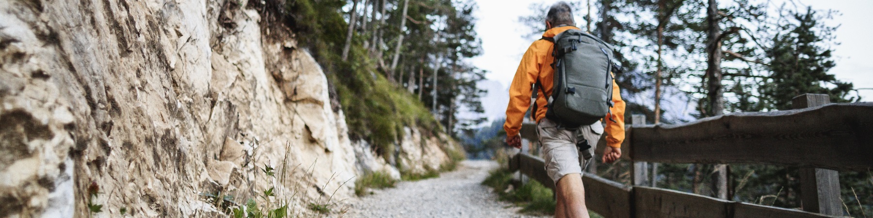 man hiking